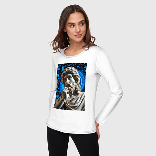 Женский лонгслив Античность и математика / Белый – фото 3