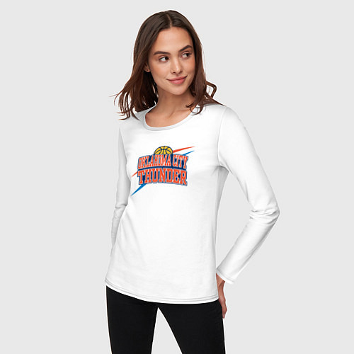 Женский лонгслив NBA Oklahoma / Белый – фото 3