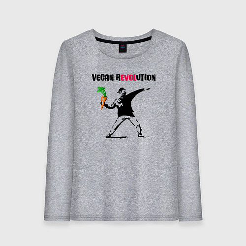 Женский лонгслив Love vegan / Меланж – фото 1