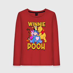 Лонгслив хлопковый женский Winnie Pooh hugs, цвет: красный