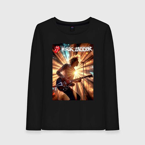 Женский лонгслив Mick Jagger - lead singer of The Rolling Stones / Черный – фото 1