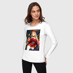 Лонгслив хлопковый женский Марин Китагава косплей Мегумин, цвет: белый — фото 2
