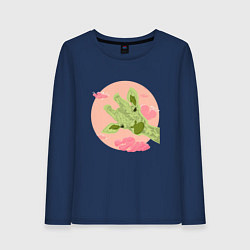 Женский лонгслив Жирафик и розовые облака