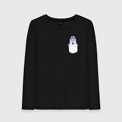 Лонгслив хлопковый женский Wolf Chan in pocket, цвет: черный