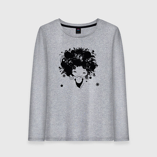 Женский лонгслив Девочка весна / Меланж – фото 1