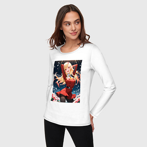 Женский лонгслив Марин Китагава косплей 002 Darling in the Franxx / Белый – фото 3