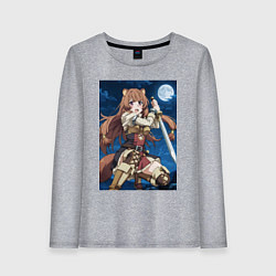 Лонгслив хлопковый женский Рафталия сражается в ночи, цвет: меланж