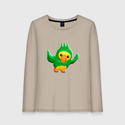 Лонгслив хлопковый женский Попугай PK XD, цвет: миндальный