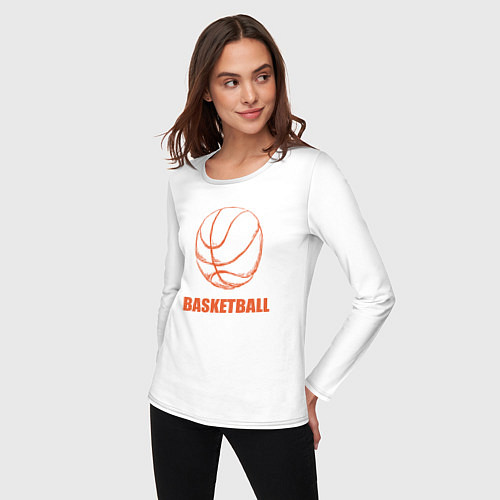 Женский лонгслив Ball basket / Белый – фото 3