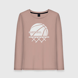 Лонгслив хлопковый женский Basketball play, цвет: пыльно-розовый