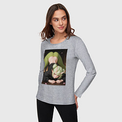 Лонгслив хлопковый женский ElfOlive, цвет: меланж — фото 2
