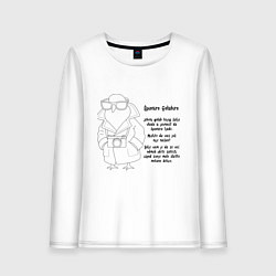 Лонгслив хлопковый женский Шпиониро Голубиро Black, цвет: белый