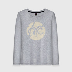 Лонгслив хлопковый женский NYC map, цвет: меланж