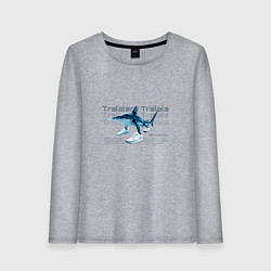Лонгслив хлопковый женский Brainrot animals тралалело тралала мем, цвет: меланж