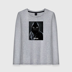 Лонгслив хлопковый женский Окак мем, цвет: меланж