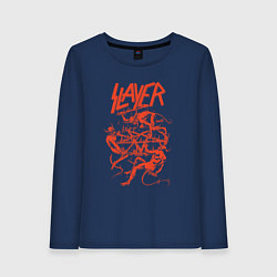 Лонгслив хлопковый женский Slayer Demon Skull, цвет: тёмно-синий