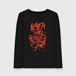 Лонгслив хлопковый женский Slayer Demon Skull, цвет: черный
