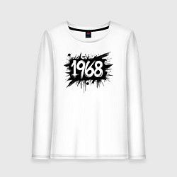 Лонгслив хлопковый женский Граффити 1968, цвет: белый