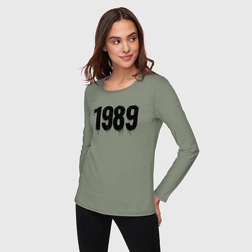 Женский лонгслив 1989 год расшерканый / Авокадо – фото 3