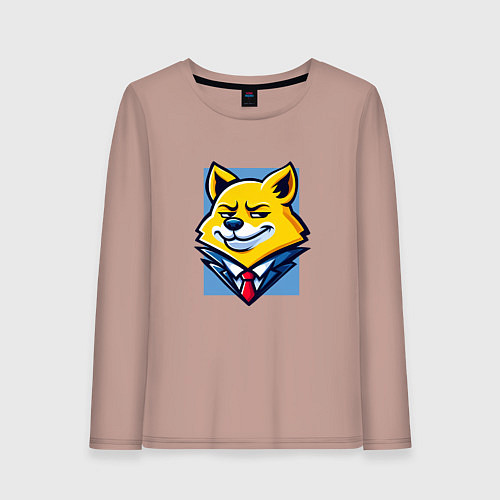 Женский лонгслив Ехидный лис / Пыльно-розовый – фото 1