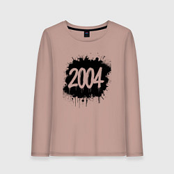 Лонгслив хлопковый женский 2004 всплеск краски, цвет: пыльно-розовый