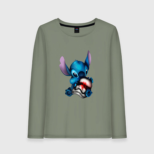 Женский лонгслив Стич вырос / Авокадо – фото 1