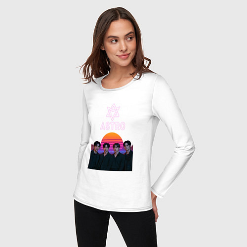 Женский лонгслив Astro retro / Белый – фото 3