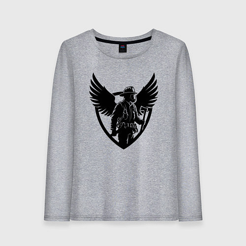 Женский лонгслив Огненный страж с крыльями / Меланж – фото 1