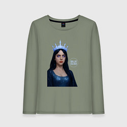 Лонгслив хлопковый женский Билли Айлиш с короной, цвет: авокадо