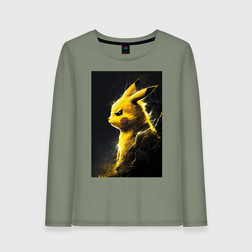 Женский лонгслив Pikachu / Авокадо – фото 1