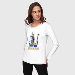 Лонгслив хлопковый женский Heroes of might and magic 3 Tower, цвет: белый — фото 2