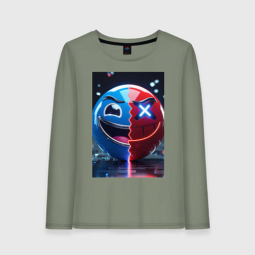 Женский лонгслив Смайлик твоего переменного настроения / Авокадо – фото 1