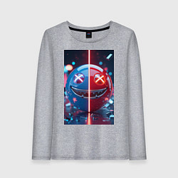 Лонгслив хлопковый женский Смайлик твоего переменного настроения, цвет: меланж