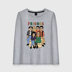 Лонгслив хлопковый женский Друзья вместе, цвет: меланж