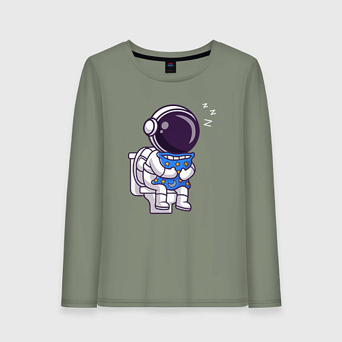 Женский лонгслив Космонавт заснул / Авокадо – фото 1