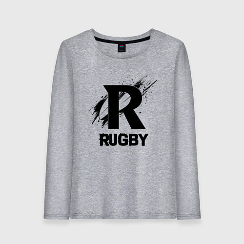 Женский лонгслив Регби черной краской / Меланж – фото 1