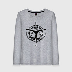 Лонгслив хлопковый женский Орнамент гимнастика, цвет: меланж