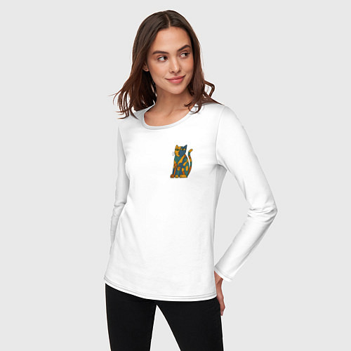 Женский лонгслив Кубистический мур / Белый – фото 3