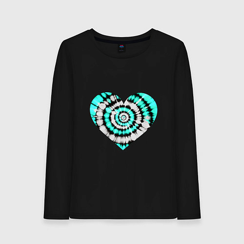 Женский лонгслив Сердце Тай Дай / Черный – фото 1