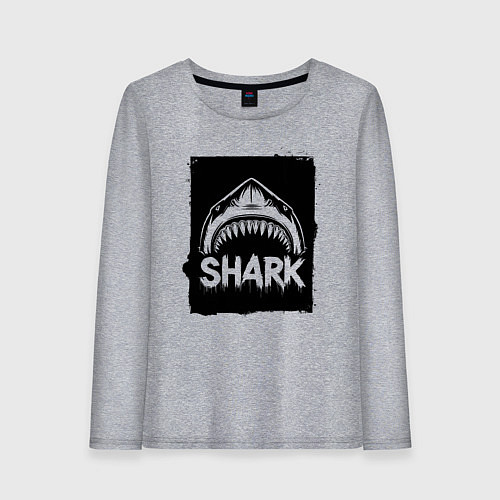 Женский лонгслив Акула с открытой пастью / Меланж – фото 1