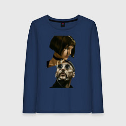 Лонгслив хлопковый женский Матильда и Леон, цвет: тёмно-синий