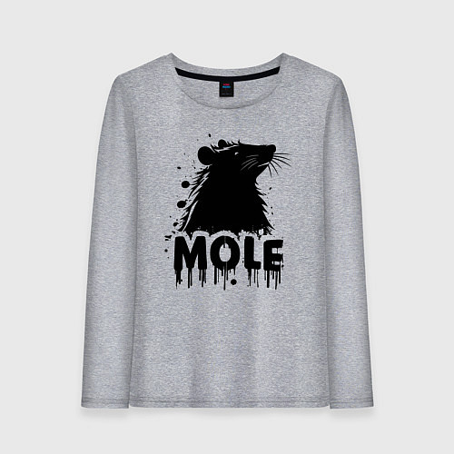 Женский лонгслив Крот в черных каплях / Меланж – фото 1