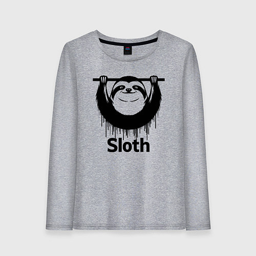Женский лонгслив Ленивец на турнике / Меланж – фото 1