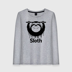 Женский лонгслив Ленивец на турнике