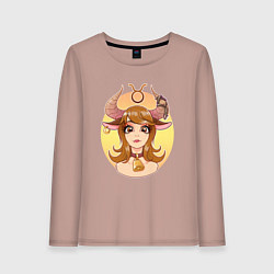 Женский лонгслив Телец анимешка