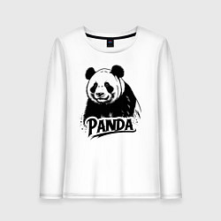 Женский лонгслив Панда черной краской