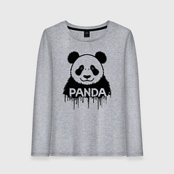 Женский лонгслив Панда черной краской