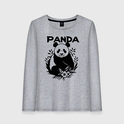 Женский лонгслив Панда с цветами