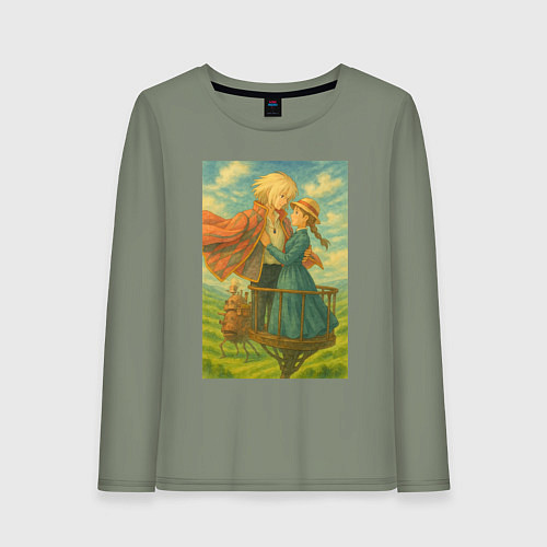 Женский лонгслив Шагающий замок / Авокадо – фото 1