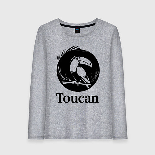 Женский лонгслив Тукан в круге / Меланж – фото 1